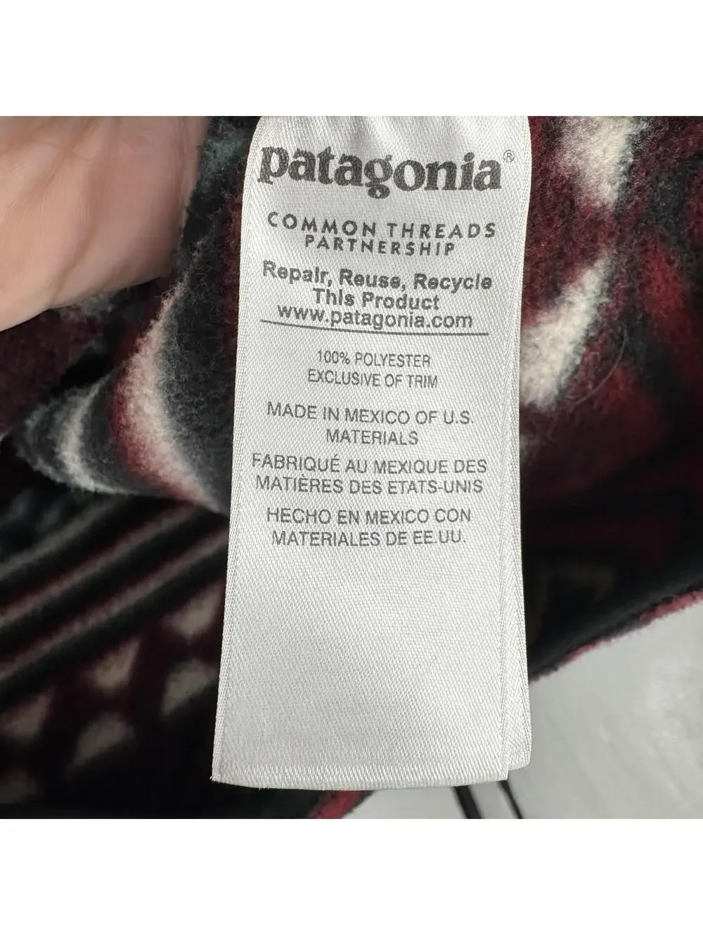 patagonia sweatshirt aztec mens small synchilla snap-t saltillo cinder red